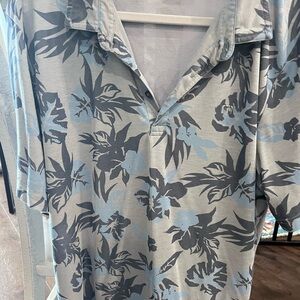 Travis Mathew Gray and Blue Polo Shirt